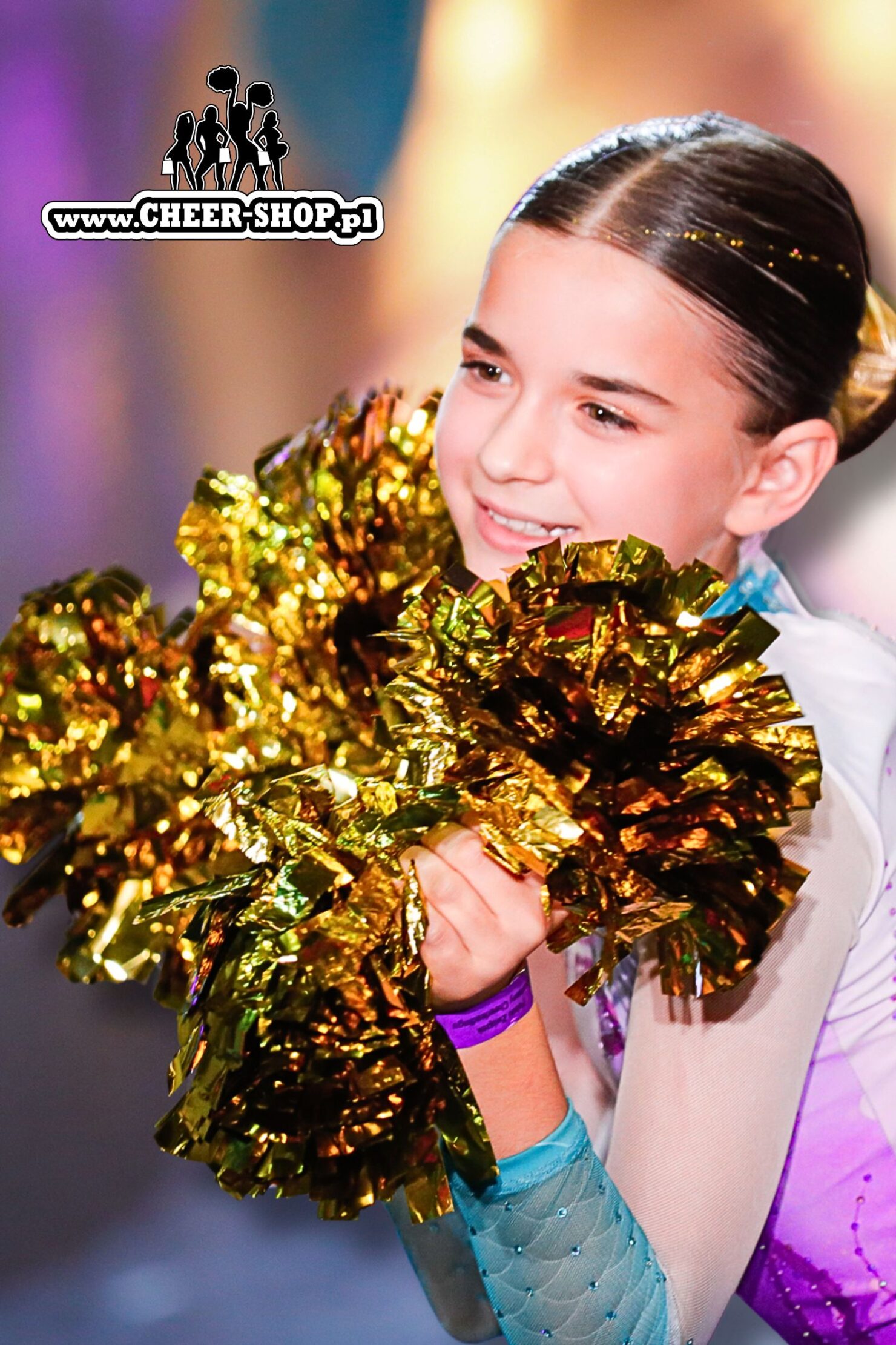cheer poms, gold poms, professional poms, cheer poms, pompony złote dla cheerleaderek