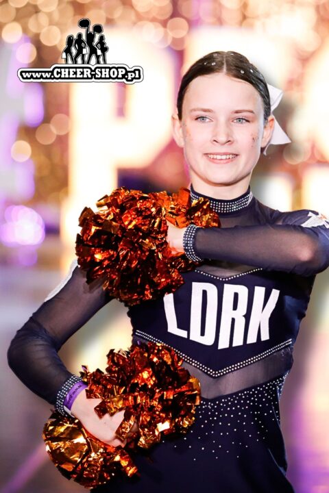 pompony dla cheerleaderek, orange metallic, cheer poms, professional poms