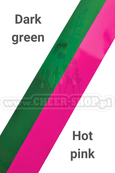 pompon mix metallic dark green hot pink