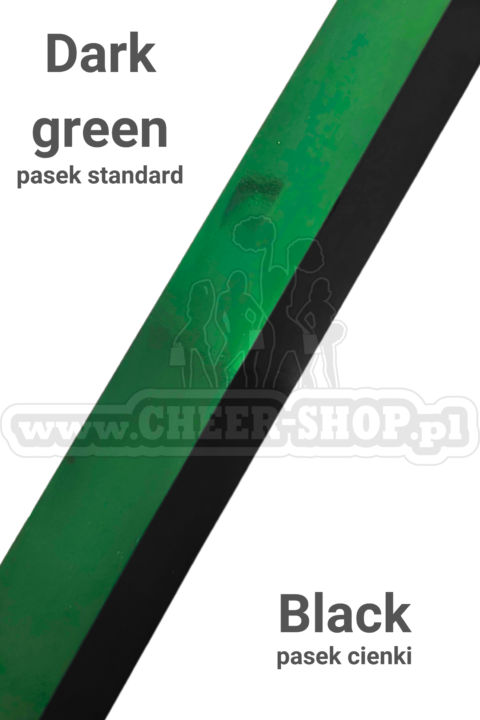 pompon mix metallic dark green z cienkim paskiem black