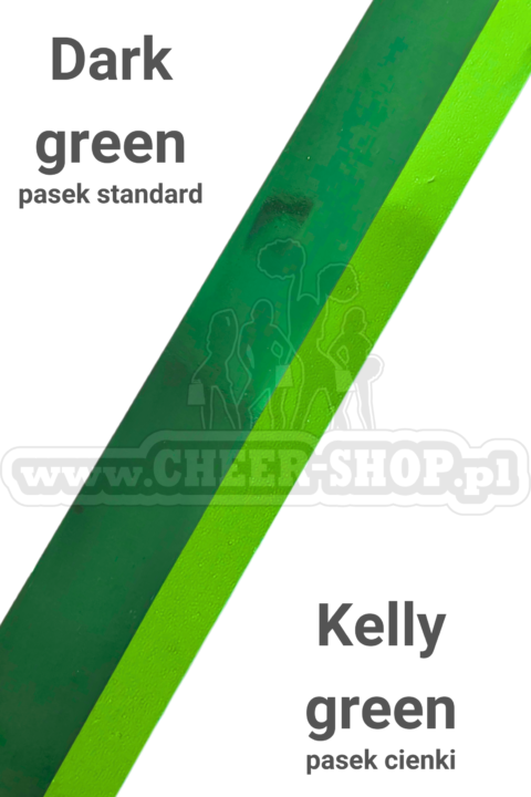 pompon mix metallic dark green z cienkim paskiem kelly green