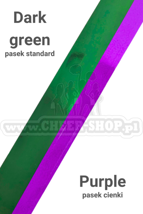 pompon mix metallic dark green z cienkim paskiem purple