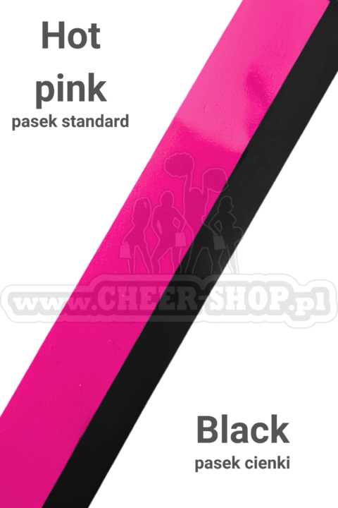 pompon mix metallic hot pink z cienkim paskiem black