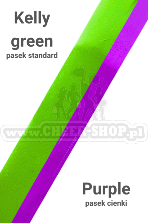 pompon mix metallic kelly green z cienkim paskiem purple