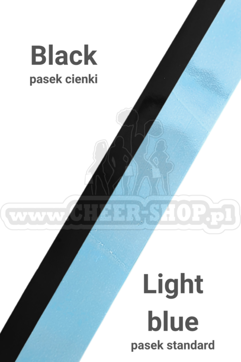 pompon mix metallic light blue z cienkim paskiem black
