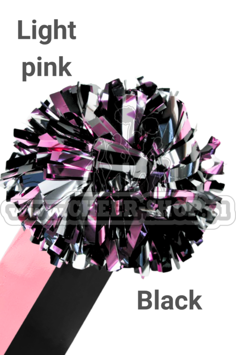 pompon mix metallic light pink black