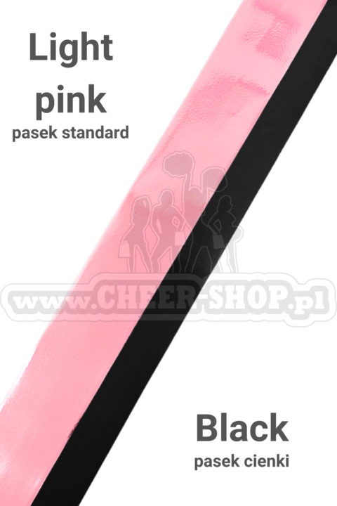 pompon mix metallic light pink z cienkim paskiem black