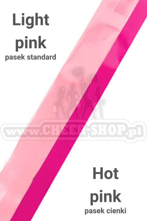 pompon mix metallic light pink z cienkim paskiem hot pink
