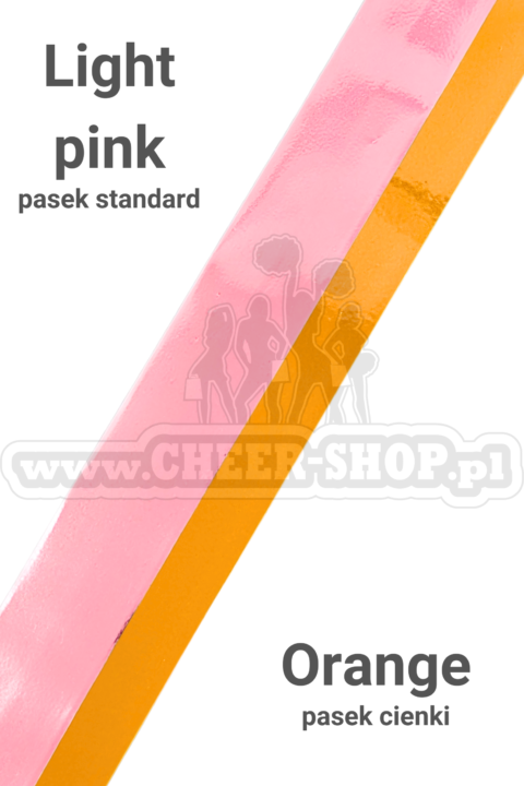 pompon mix metallic light pink z cienkim paskiem orange