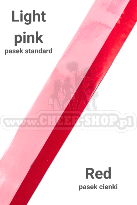 pompon mix metallic light pink z cienkim paskiem red