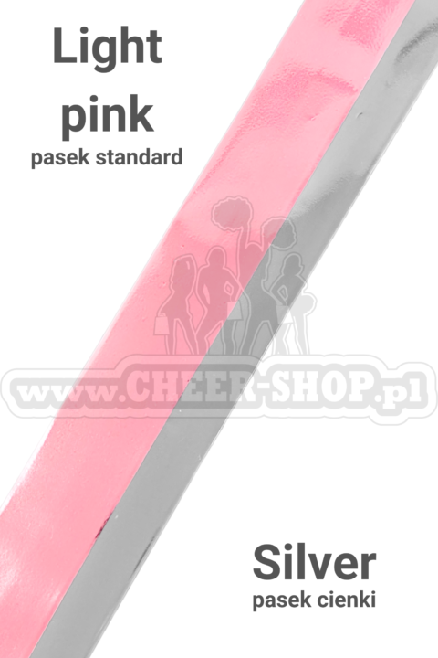 pompon mix metallic light pink z cienkim paskiem silver