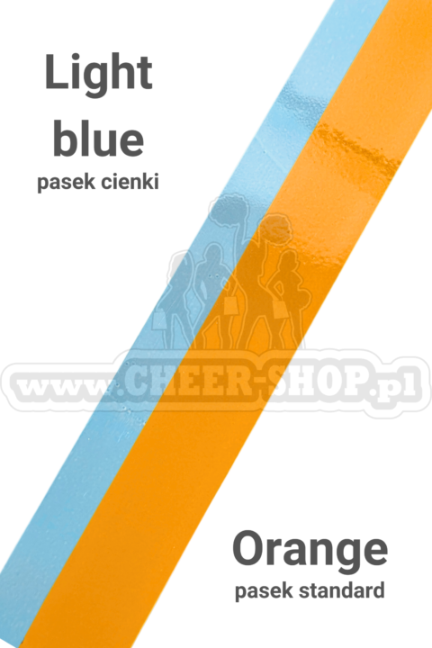 pompon mix metallic orange z cienkim paskiem light blue