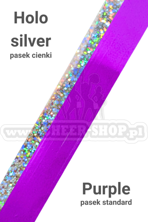 pompon mix metallic purple z cienkim paskiem holo silver