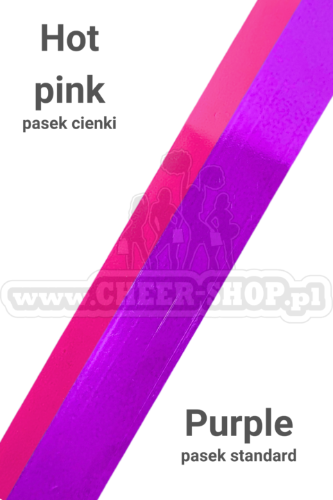 pompon mix metallic purple z cienkim paskiem hot pink