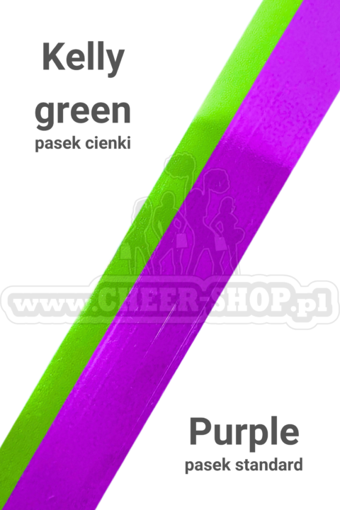 pompon mix metallic purple z cienkim paskiem kelly green