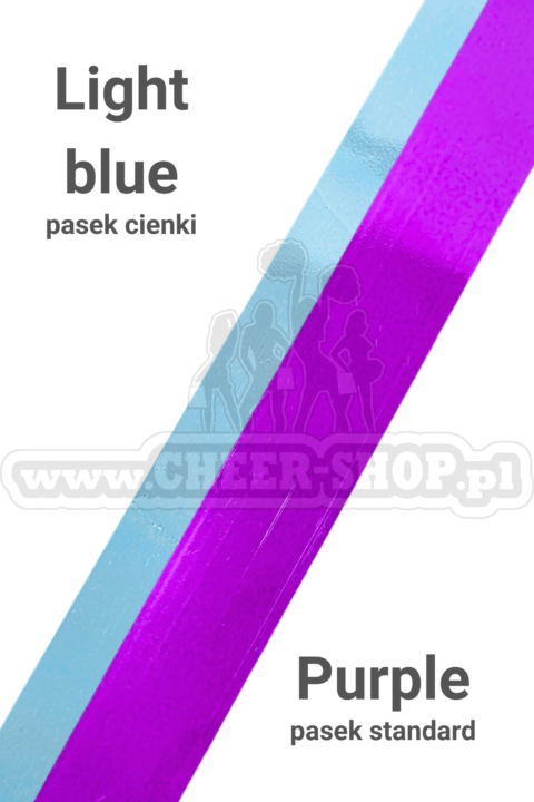 pompon mix metallic purple z cienkim paskiem light blue