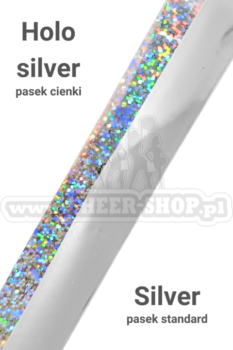 pompon mix metallic silver z cienkim paskiem holo silver