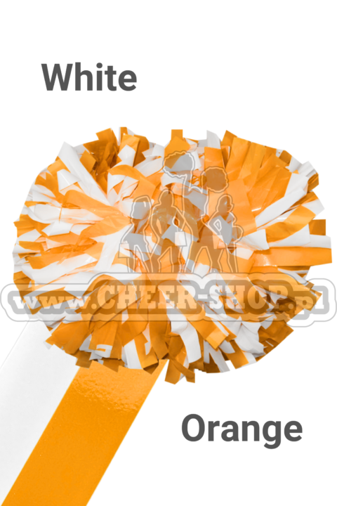 pompon mix metallic white orange