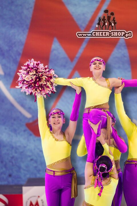 pompony mażoretek, pompony mix metallic, cheer poms