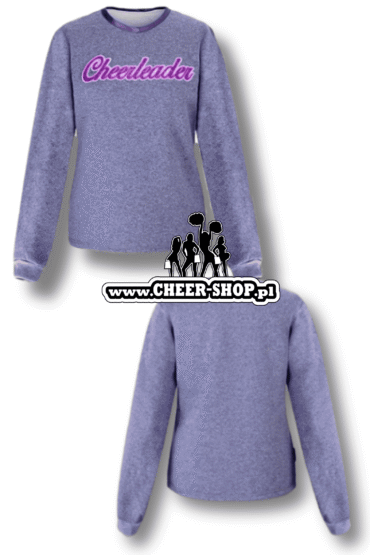 szara bluza cheerleader ocieplana z misiem