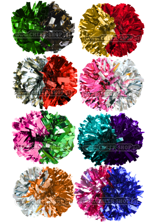 Pompony metaliczne, pompony dla cheerleaderek, pompony duo, cheer poms, pompoms, metallic poms, professional poms