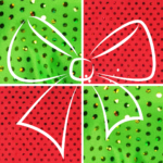 dwukolorowa kokarda czerwono- zielona
