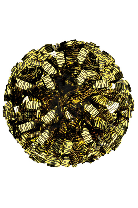 Pompon zebra złota z czarnym wzorem
