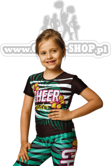 tropical t-shirt, koszulka zebra zielony