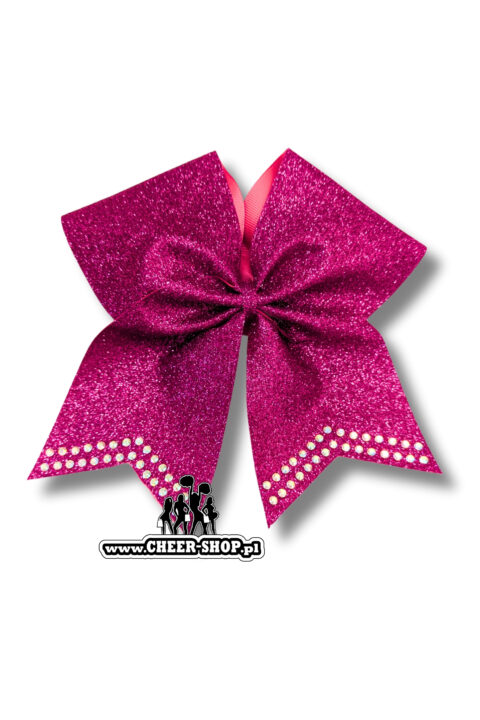Profesjonalna kokarda brokatowa dla cheerleaders, professional cheer bow, kokarda ze zdobieniami, kokarda z dżetami, bow with gems