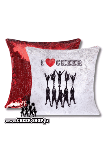 poduszka cekinowa i love cheer