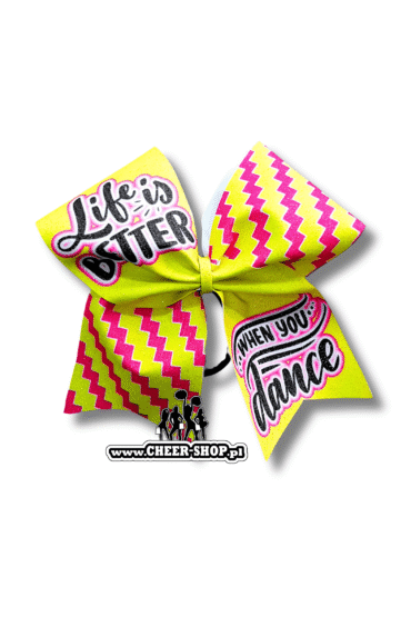 kokarda brokatowa neonowa life is better when you dance!