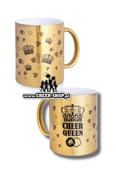 lustrzany złoty kubek cheer queen