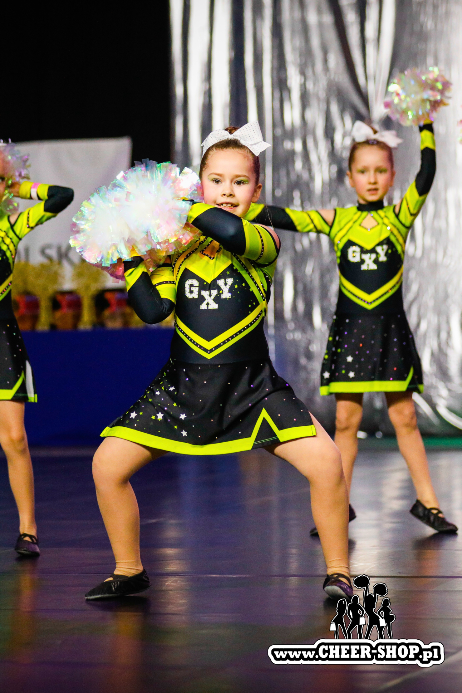 pompony golden crystal, profesjonalne pompony dla cheerleaderek, cheer poms, professional pompoms, golden crystal poms