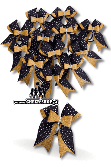 podwójna kokardka brokatowa, Rangers skle, kokardka dla cheer