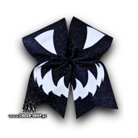 kokarda uśmiech ducha, cheer bow, professional bow, kokarda do włosów, halloween, kokarda dla cheerleaderki, halloween bow