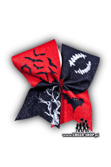 kokarda taniec wampirów, cheer bow, professional bow, kokarda do włosów, halloween, kokarda dla cheerleaderki, halloween bow
