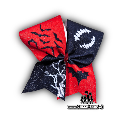 kokarda taniec wampirów, cheer bow, professional bow, kokarda do włosów, halloween, kokarda dla cheerleaderki, halloween bow