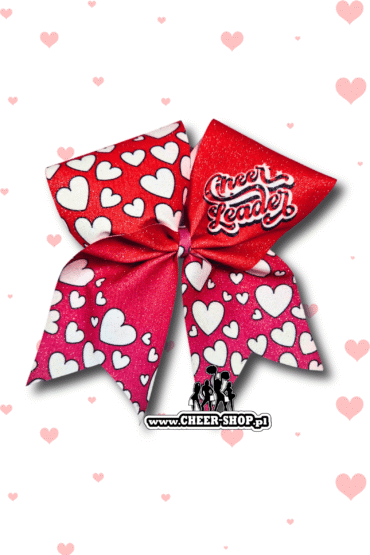 Kokarda walentynkowa, kokarda na walentynki, profesjonalna kokarda dla cheerleaderek, kokarda dla duetu, temat przewodni walentynek