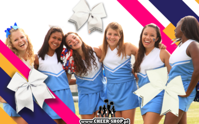 Białe kokardy dla cheerleaders