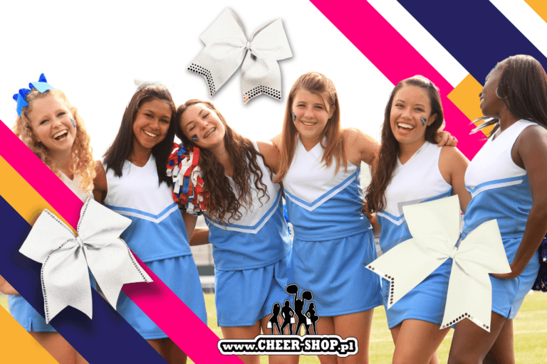 Białe kokardy dla cheerleaders