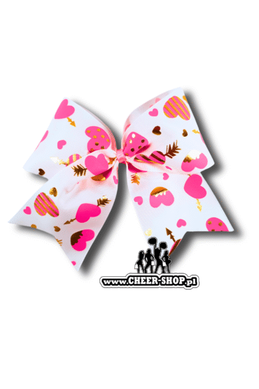 Kokardka walentynkowa dla cheerleaderki, miękka kokarda na walentynki