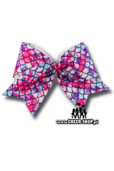 miękka kokarda syrena, kokardka dla cheerleaderek, kokardka dla czirliderki