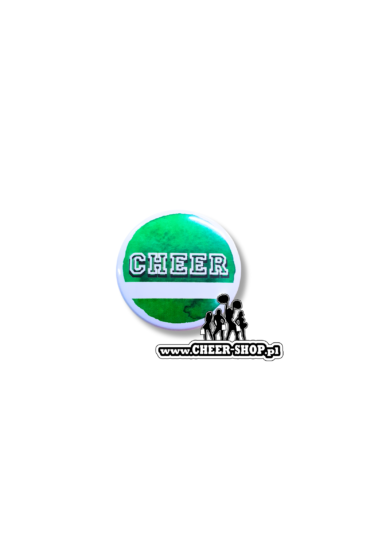 Przypinka CHEER zielona dla cheerleaders