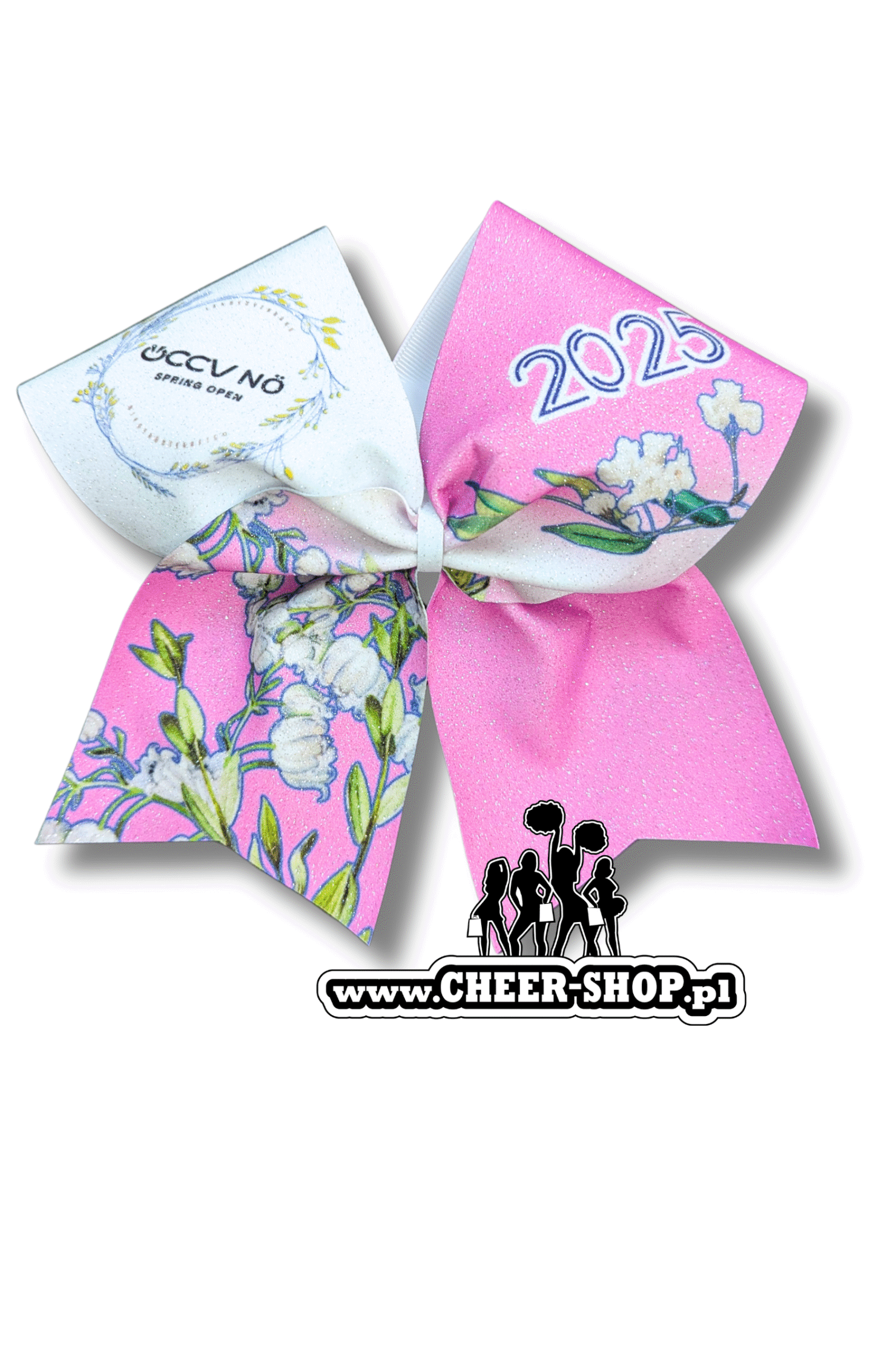 Brokatowa kokarda z twoim nadrukiem, personalizowana kokarda, customized bow, yours bow, cheer bow, bow for cheerleaders, professional bow, profesjonalna kokarda dla cheerleaderek 5