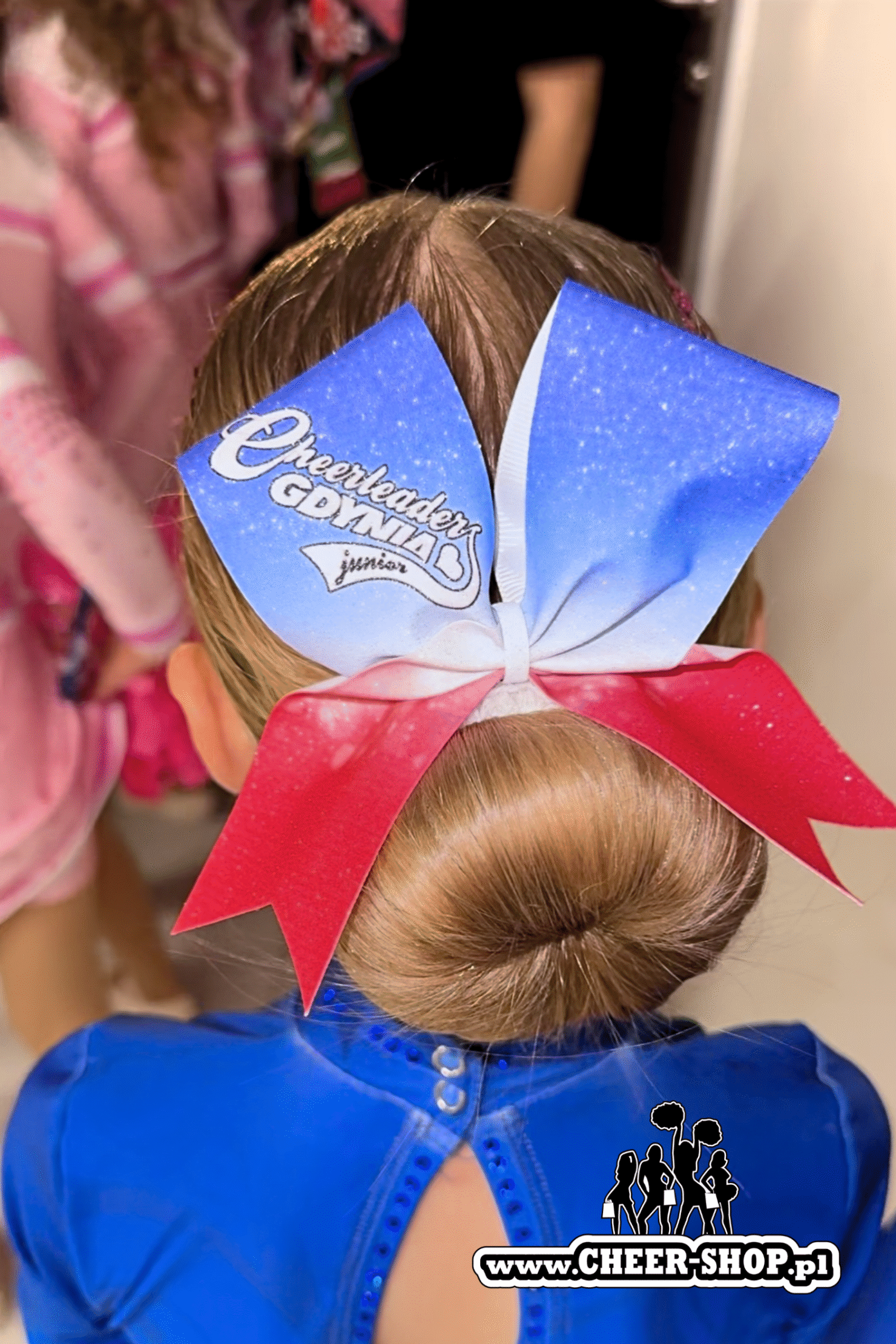 Kokarda z własnym nadrukiem, kokarda dla cheerleaderki, cheer kokarda, cheer bow, proffesional bow, kids bow, bow for kids, junior bow, kokarda dla dzieci
