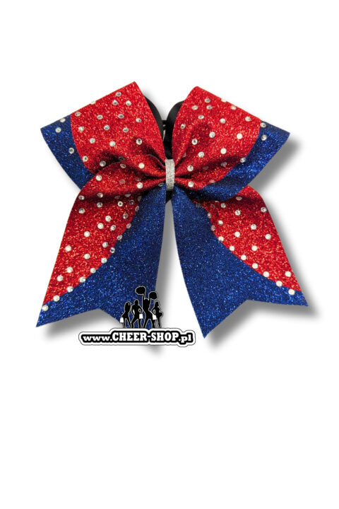 kokarda plotterowa fala dwukolorowa, profesjonalna kokarda do włosów dl cheerleaderek, professional cheer bow