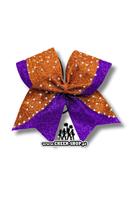 kokarda plotterowa fala dwukolorowa, profesjonalna kokarda do włosów dl cheerleaders, professional cheer bow