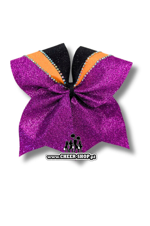 kokarda plotterowa all star, all star bow, cheer bow, profesjonalna kokarda do włosów, professional cheer bow, 3 kolory fiolet