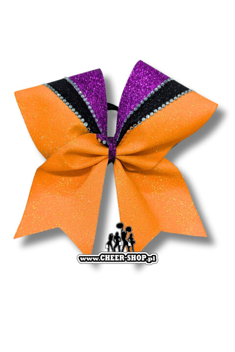 kokarda plotterowa all star, all star bow, cheer bow, profesjonalna kokarda do włosów, professional cheer bow, 3 kolory pomarańczowy