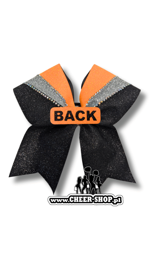 One day offer perfect orange pomarańczowy back, profesjonalna kokarda do włosów dla cheerleaders, proffesional bow, 3d bow, cheer bow, kokarda dla cheerleaderek
